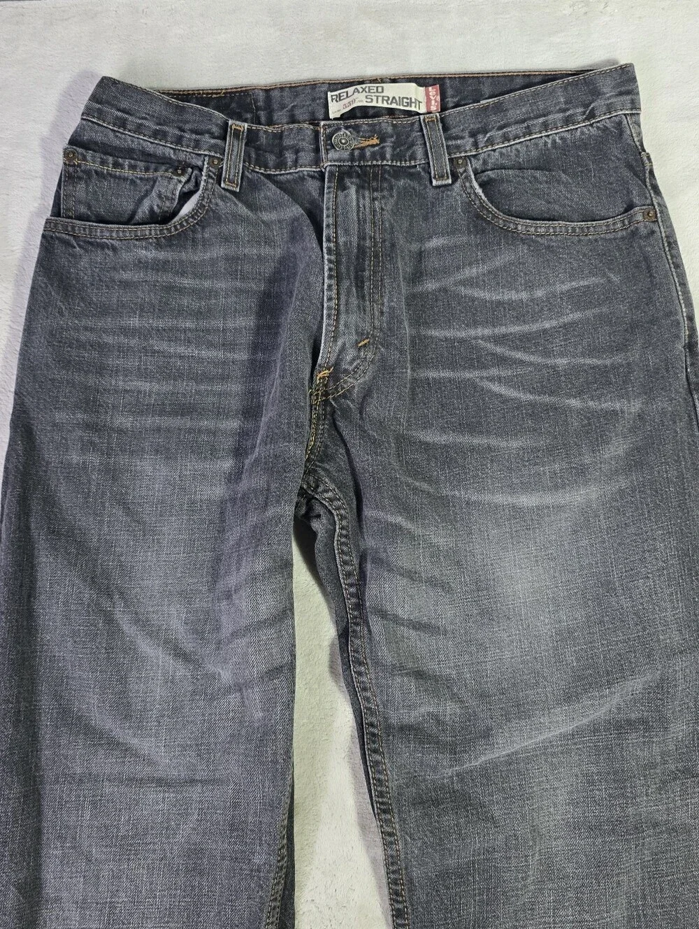 Levi's 559 Relaxed Straight Fit Jeans Men's 32x32 Black Wash Distressed Fade